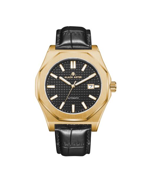 Fortress King goud/zwart automatisch leren horloge