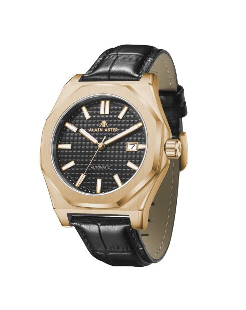 Fortress King goud/zwart automatisch leren horloge