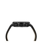 Reloj automático de cuero cósmico negro ionizado