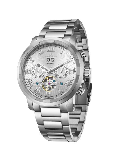 Montre automatique en acier inoxydable Cyclone argentée