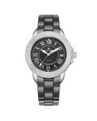 Subliem automatisch horloge van zilver/zwart roestvrij staal