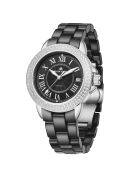 Subliem automatisch horloge van zilver/zwart roestvrij staal
