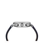 zilver/blauw automatisch horloge van skeletleer