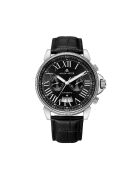 Montre automatique en cuir  legacy argenté/noir