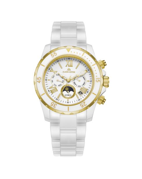 Montre automatique en céramique Gladiator argenté/blanc