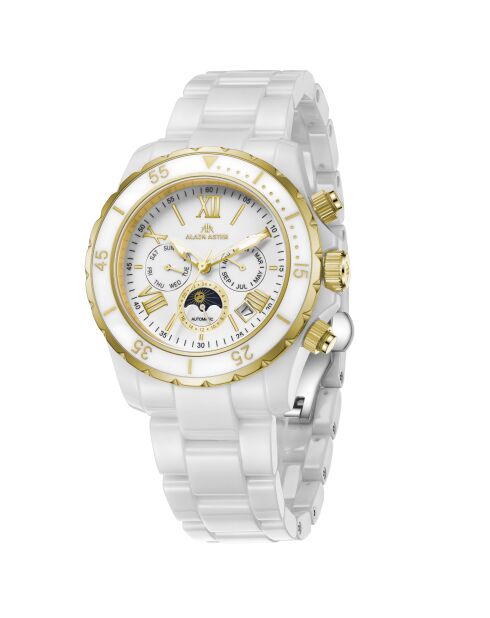 Montre automatique en céramique Gladiator argenté/blanc