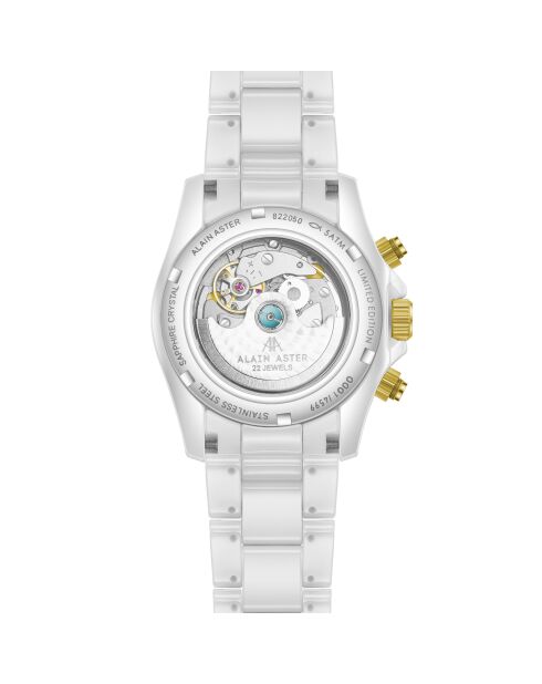 Montre automatique en céramique Gladiator argenté/blanc