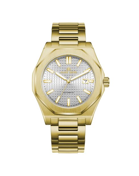 Montre automatique en acier inoxydable Fortress King dorée