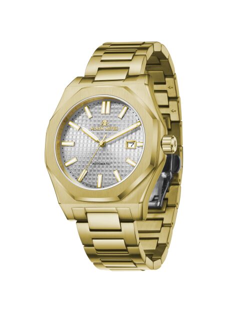 Montre automatique en acier inoxydable Fortress King dorée