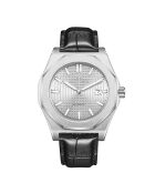Fortress King zilver/zwart automatisch leren horloge