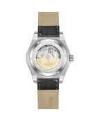 Fortress King zilver/zwart automatisch leren horloge