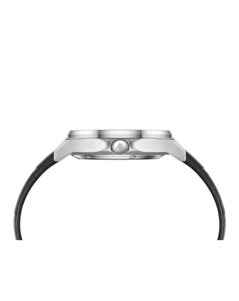 Fortress King zilver/zwart automatisch leren horloge