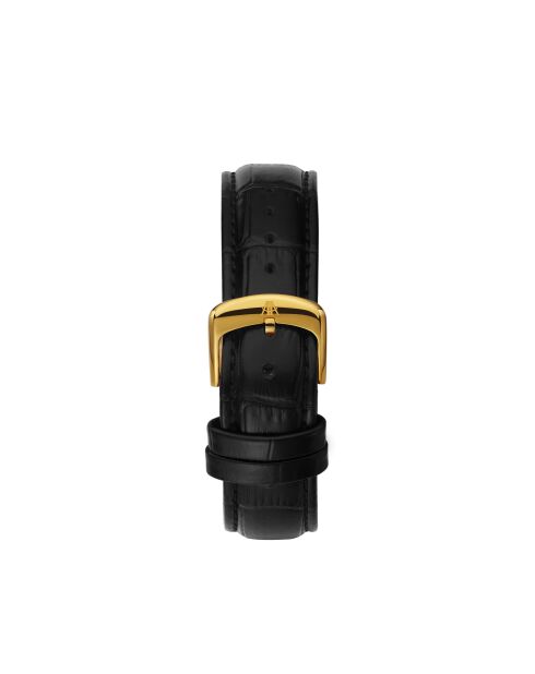 Goldene/schwarze Automatikuhr aus Skelettleder