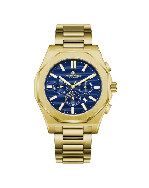 Montre automatique en acier inoxydable Fortress dorée