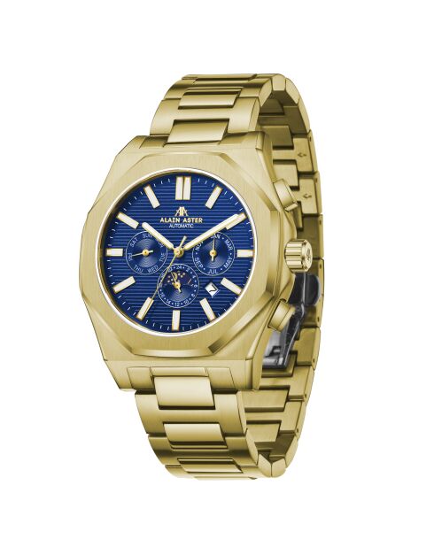 Montre automatique en acier inoxydable Fortress dorée