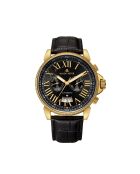 Montre automatique en cuir legacy doré/brun