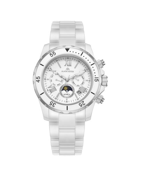 Montre automatique en céramique Gladiator argenté/blanc