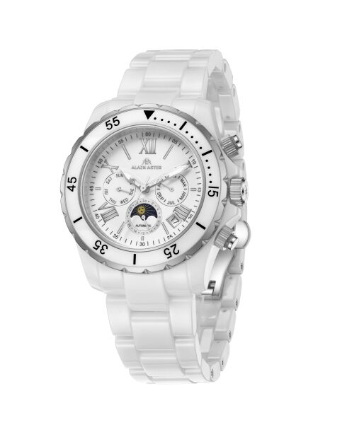 Montre automatique en céramique Gladiator argenté/blanc