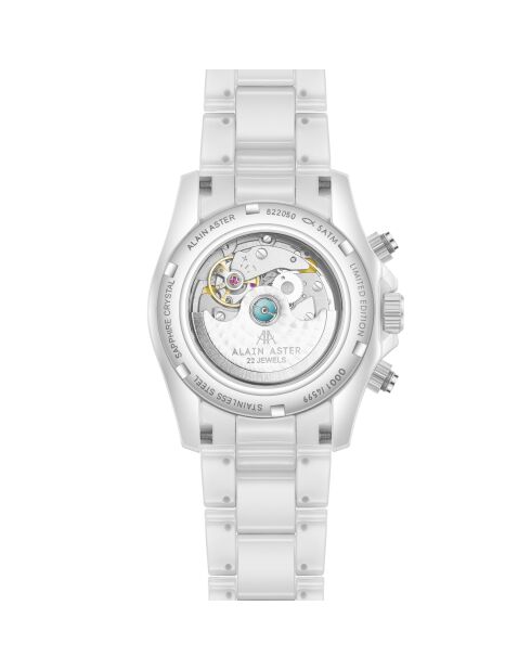 Montre automatique en céramique Gladiator argenté/blanc