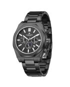 Montre automatique en acier inoxydable Fortress plaqué ionique noir