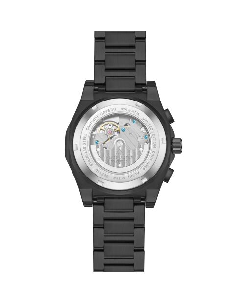 Montre automatique en acier inoxydable Fortress plaqué ionique noir