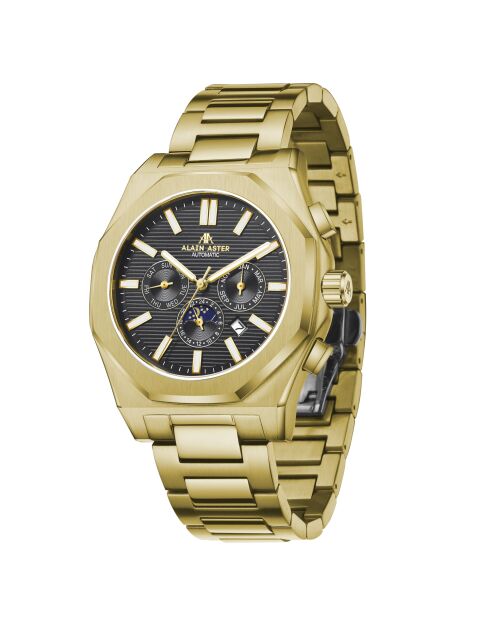 Montre automatique en acier inoxydable Fortress dorée