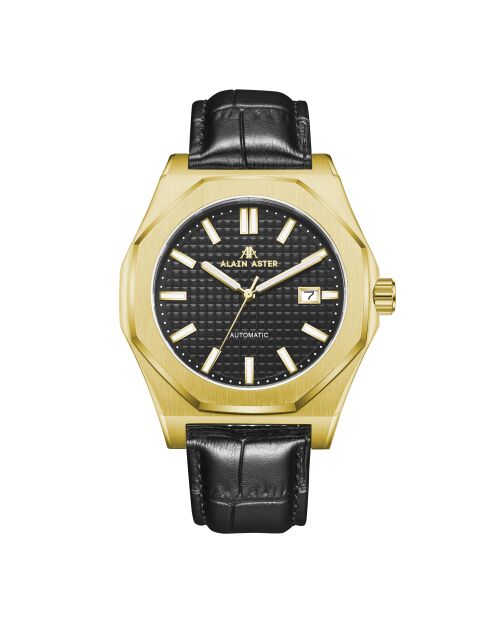 Fortress King goud/zwart automatisch leren horloge