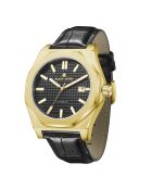 Fortress King goud/zwart automatisch leren horloge