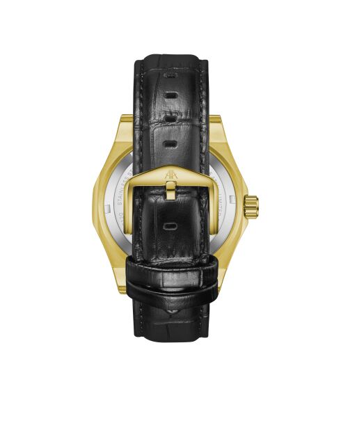 Fortress King goud/zwart automatisch leren horloge