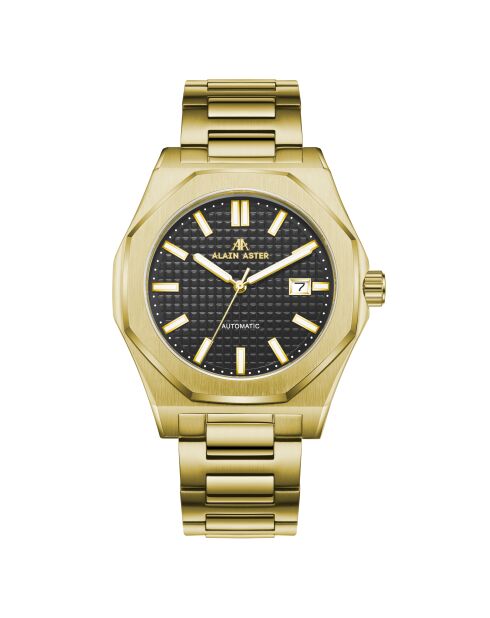 Montre automatique en acier inoxydable Fortress King dorée