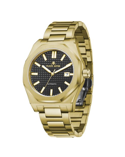 Montre automatique en acier inoxydable Fortress King dorée