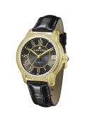 The Empress goud/zwart automatisch leren horloge