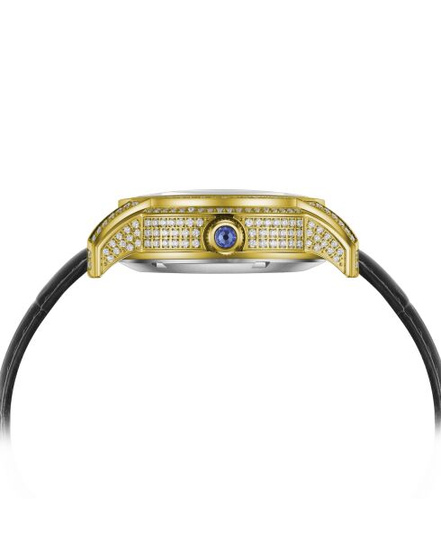 The Empress Automatikuhr aus goldfarbenem und schwarzem Leder