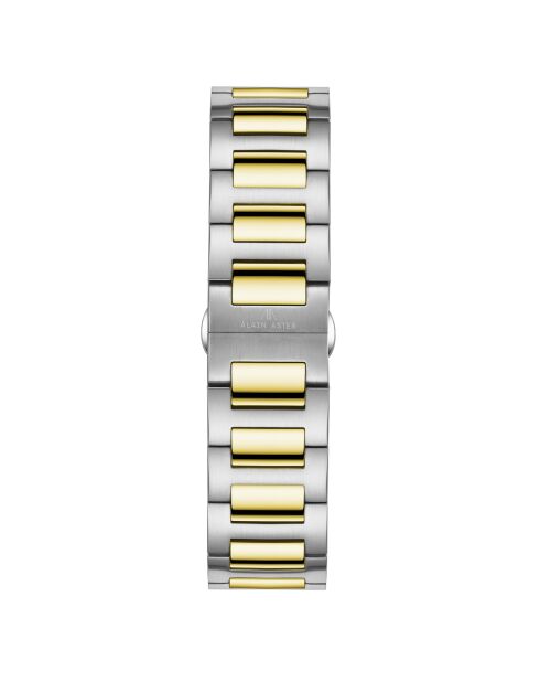 Montre automatique en acier inoxydable Fortress King argenté/dorée