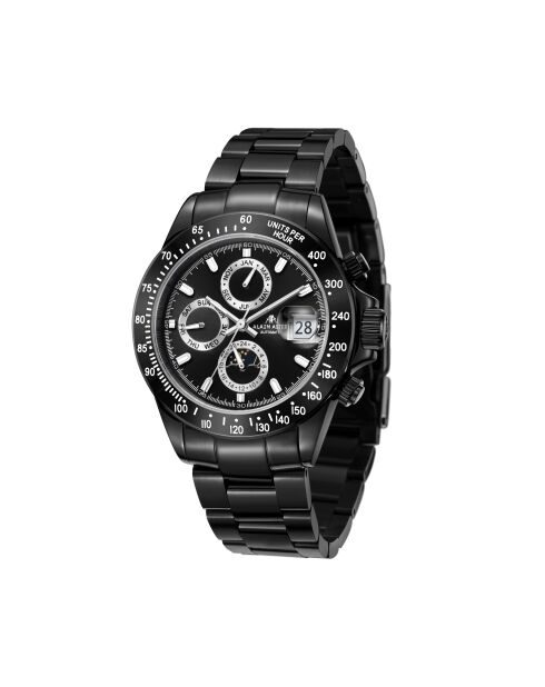 Montre automatique en acier inoxydable Commandant plaqué ionique noir