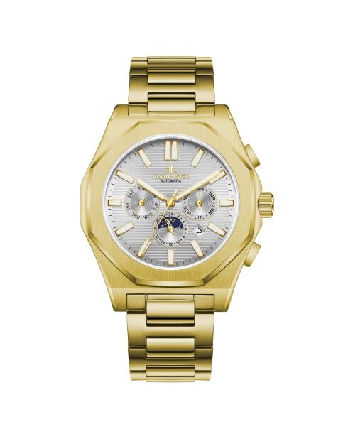 Montre automatique en acier inoxydable Fortress dorée