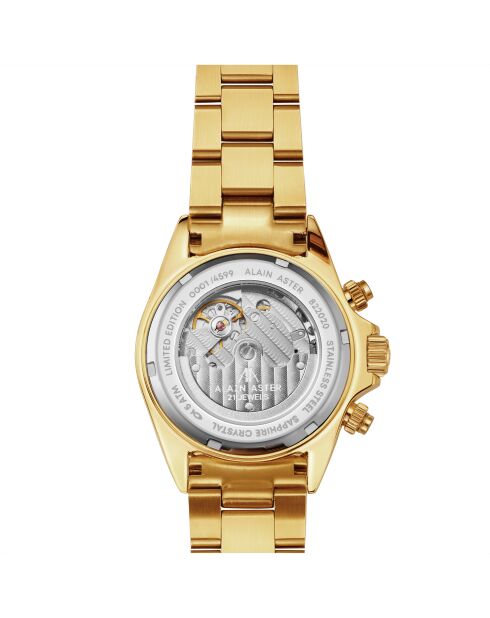 Montre automatique en acier inoxydable Commandant dorée