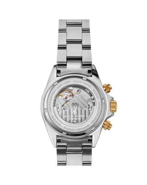 Montre automatique en acier inoxydable Commandant argenté/dorée