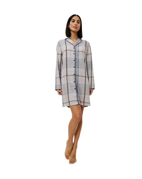 NDW X Checks Boyfriend Nachthemd Blauw
