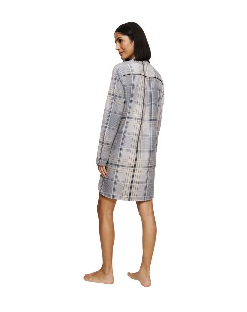 NDW X Checks Boyfriend Nachthemd Blauw
