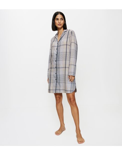 NDW X Checks Boyfriend Nachthemd Blauw