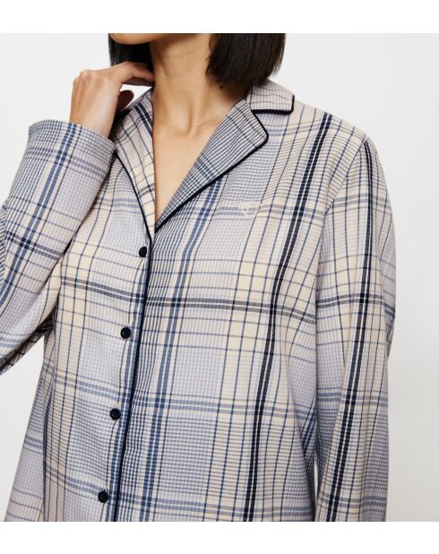 NDW X Checks Boyfriend Nachthemd Blauw