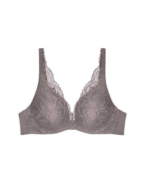 Duivengrijze Body Make-Up Illusion Lace WP-bh met versterkte beugel