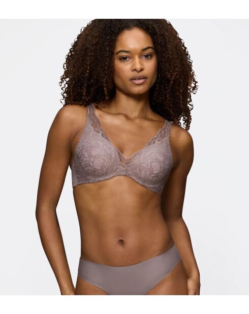Duivengrijze Body Make-Up Illusion Lace WP-bh met versterkte beugel
