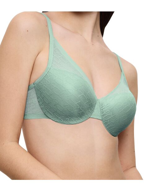 Soutien-gorge avec armatures balconnet ampliforme Triumph Signature Sheer WHP EX turquoise brume