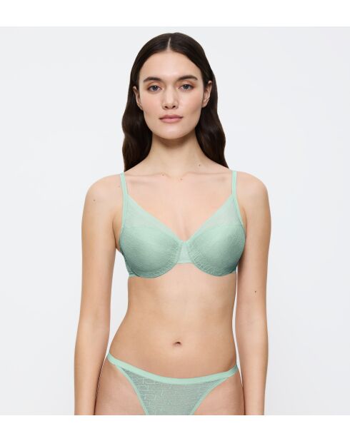 Soutien-gorge avec armatures balconnet ampliforme Triumph Signature Sheer WHP EX turquoise brume