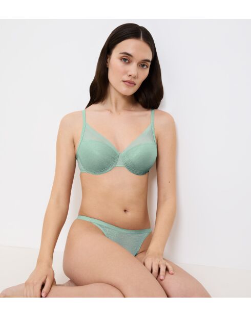 Soutien-gorge avec armatures balconnet ampliforme Triumph Signature Sheer WHP EX turquoise brume
