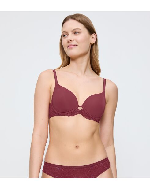 Reggiseno imbottito in morbido marsala Amourette Charm T WHP01 con balconcino ampliform
