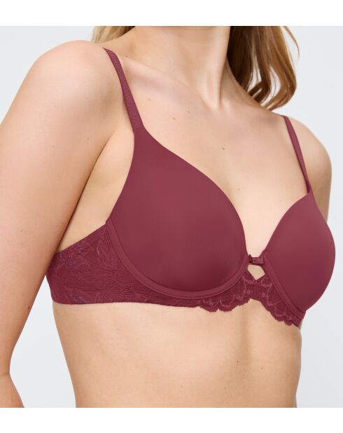 Reggiseno imbottito in morbido marsala Amourette Charm T WHP01 con balconcino ampliform