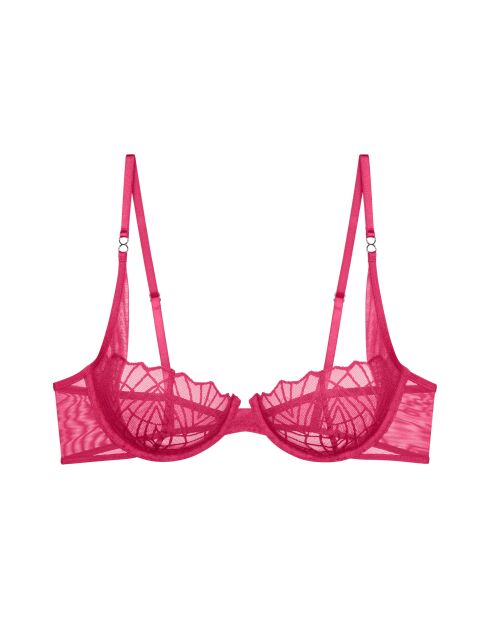 Soutien-gorge avec armatures balconnet That Night In Vegas WH rose fluo